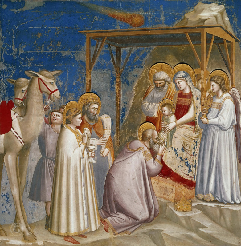 Джотто ди Бондоне. Adoration of the Magi. Scenes from the life of Christ