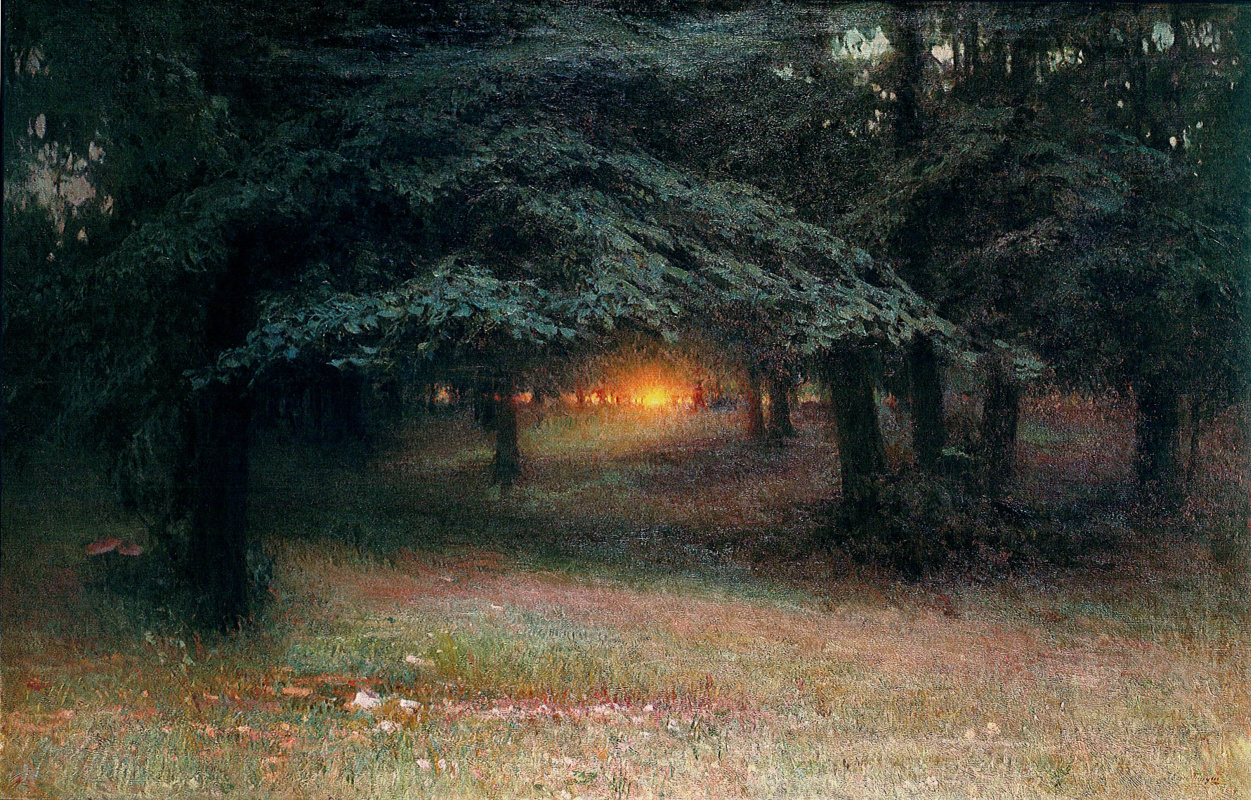 Ivan Ivanovich Trush. Atardecer en el bosque