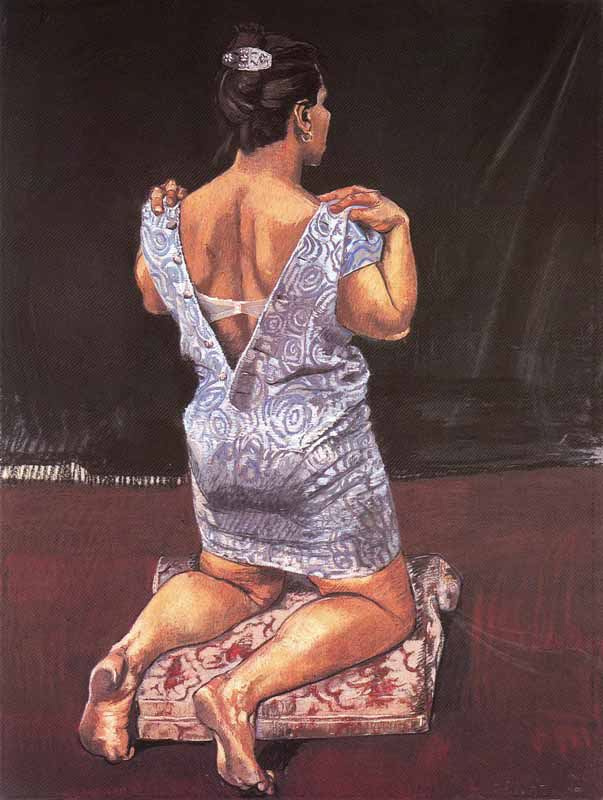 Paula Rego. A woman on her knees