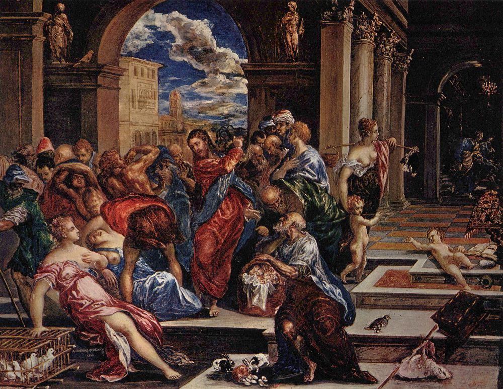 Domenico Theotokopoulos (El Greco). The expulsion of the merchants from the temple