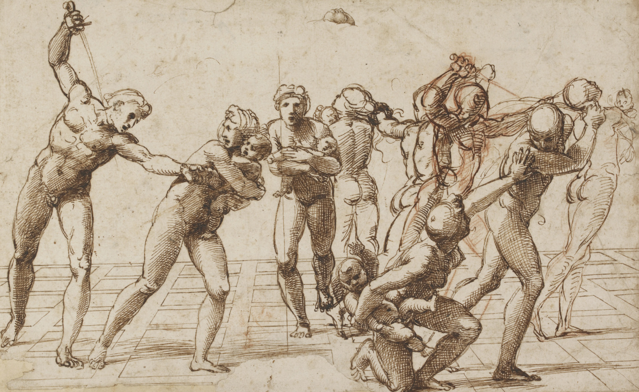 Raphael Sanzio. The massacre of the innocents. Sketch