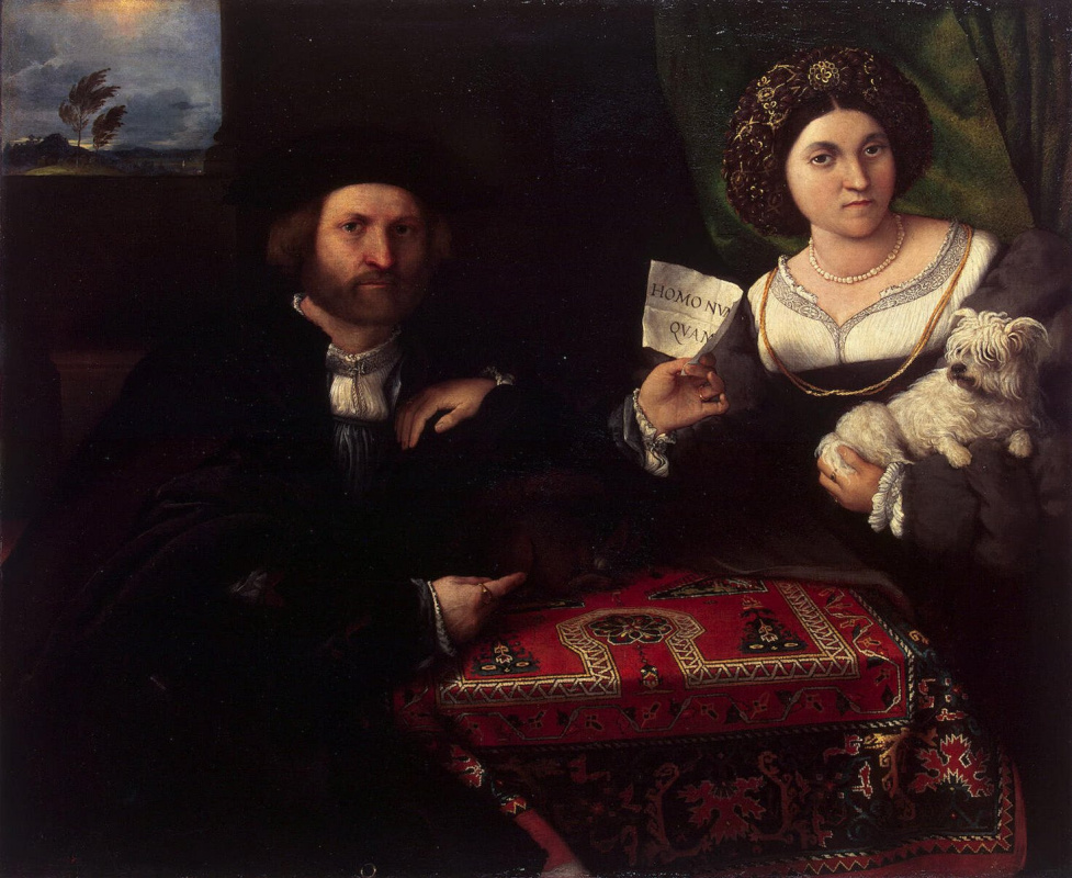 Лоренцо Лотто. “Свадебный портрет Николы Бонджи и его жены”