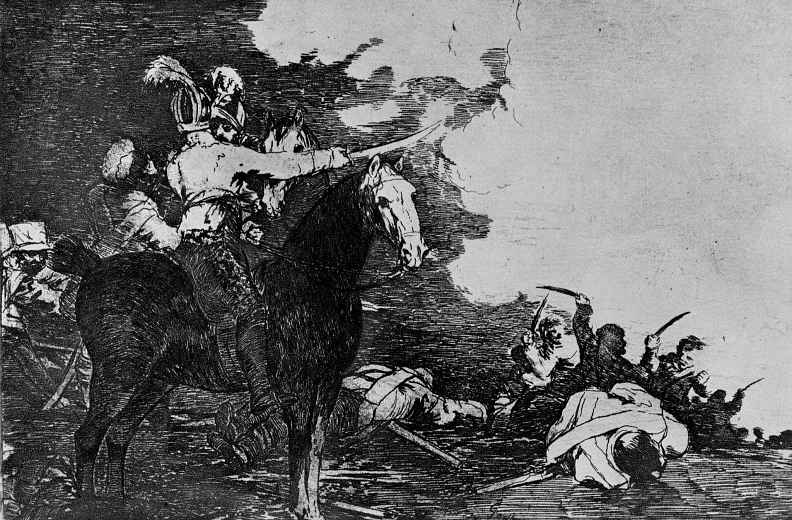 Francisco Goya. The series "disasters of war", page 17: can't conspire