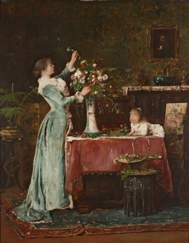 Mihály Munkácsy. The preparation of the bouquet