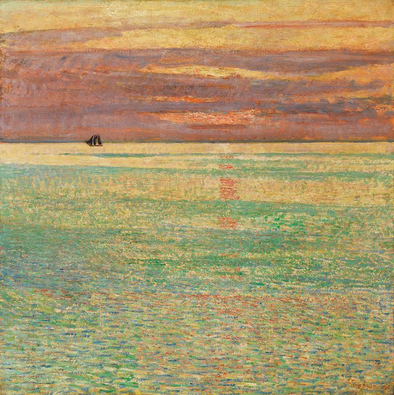 Childe Hassam. Sunset at sea