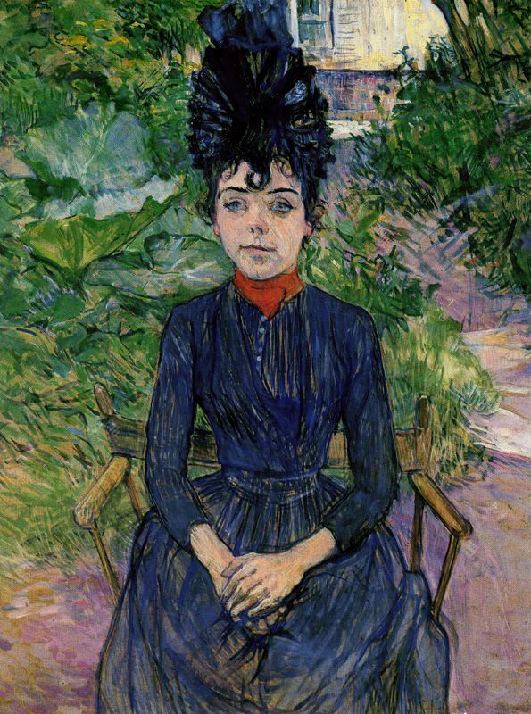 Henri de Toulouse-Lautrec. Justine Diel ' in the garden forest