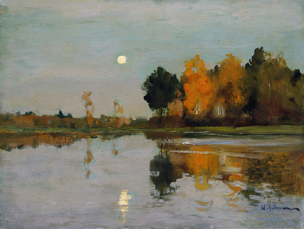 Isaac Levitan. Twilight. Moon. Sketch for the eponymous painting