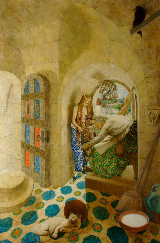 Lev (Leon) Bakst. Sleeping beauty. Princess hurt finger with a spindle