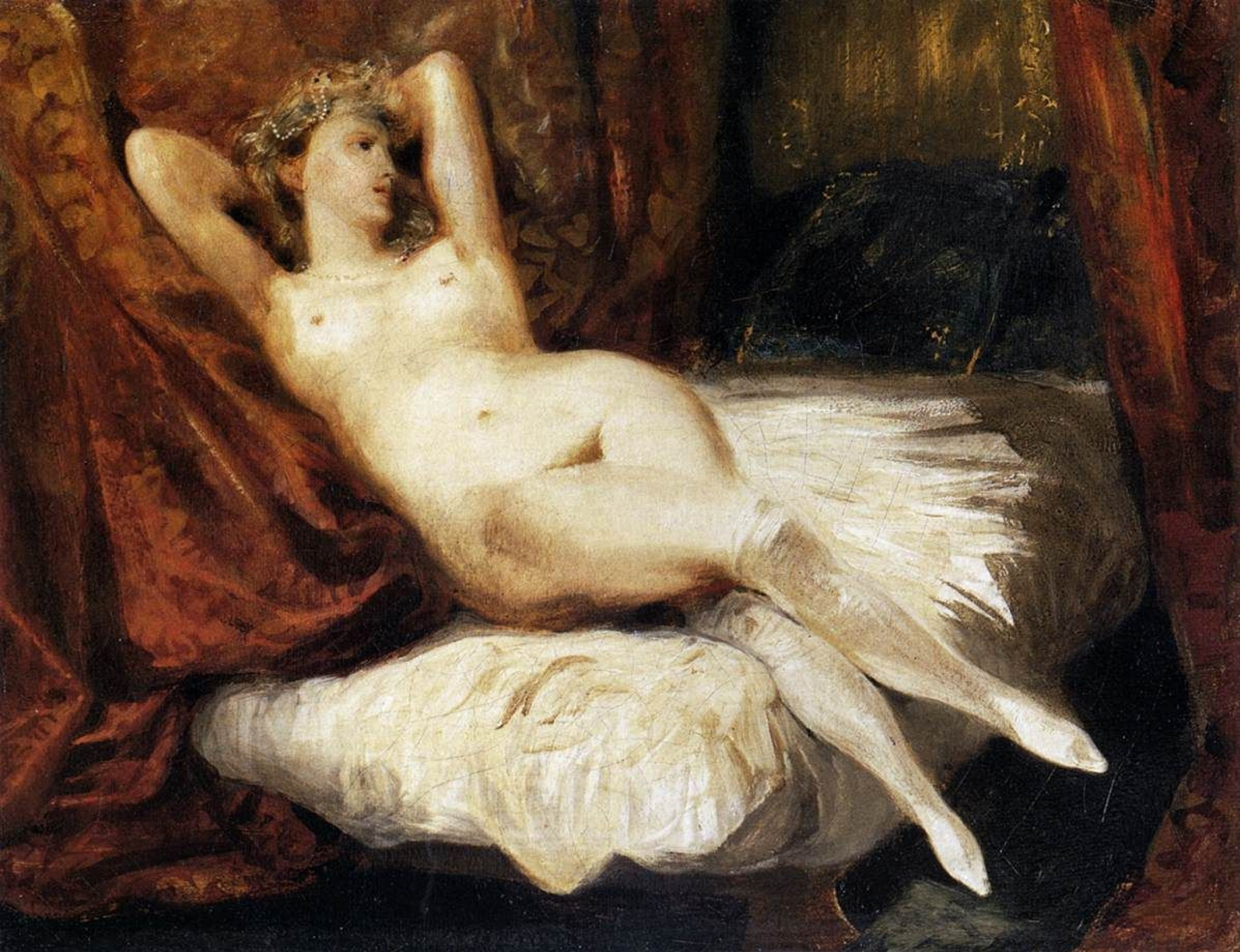 Nude on a sofa, 1826, 33×26 cm by Eugene Delacroix: History, Analysis &  Facts | Arthive