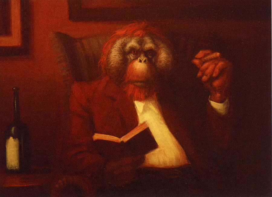 Richard Lithgow. A monkey with a book