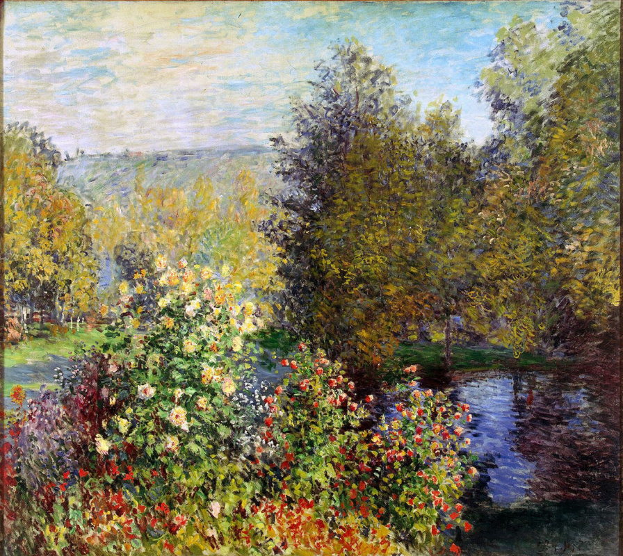 Claude Monet. Corner of garden in Montgeron