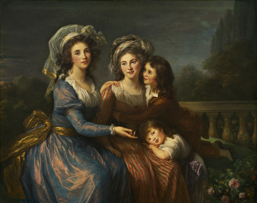 Elizabeth Vigee Le Brun. The Marquis de Pesa and the Marquis Rouge with her sons Alexis and Adrien