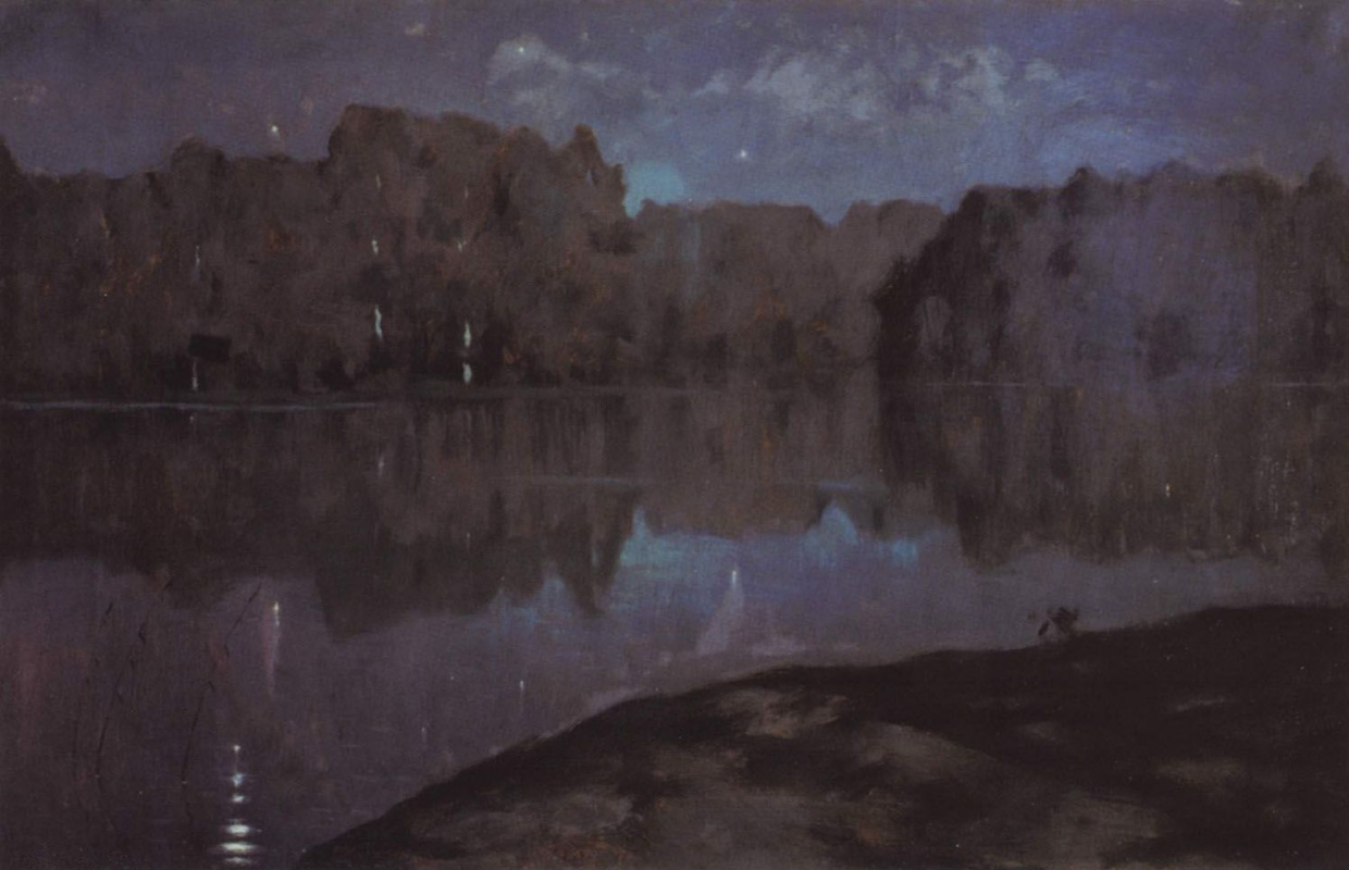 Isaac Levitan. Night. The river