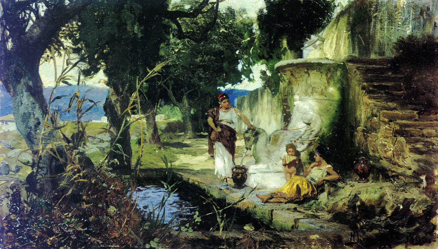 Генрих Ипполитович Семирадский. The scene at the well (sketch)