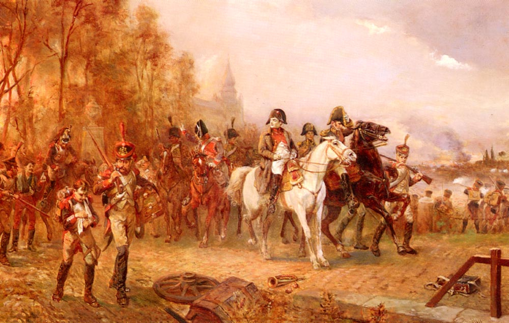 Robert Alexander Hillingford. Napoleon with his troops at the battle of Borodino