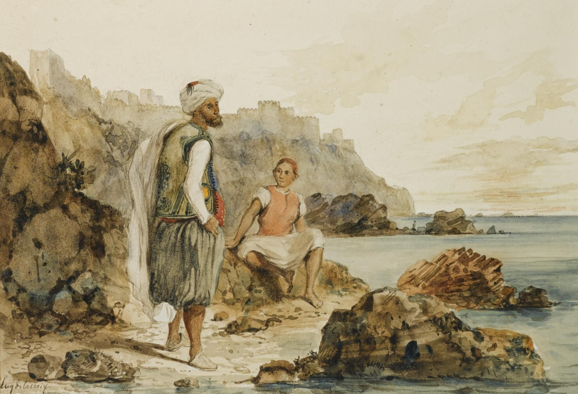 Eugene Delacroix. Blick auf die Golfküste und die Stadt Tanger