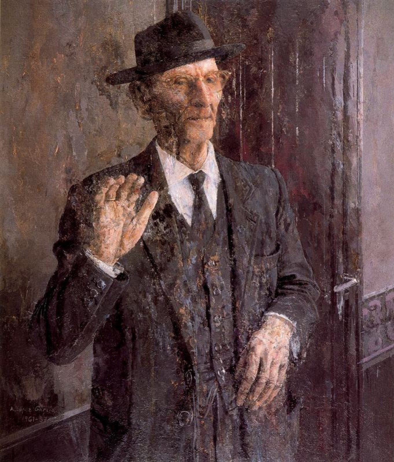 Portrait of a man in a hat by Antonio López Garcia: History