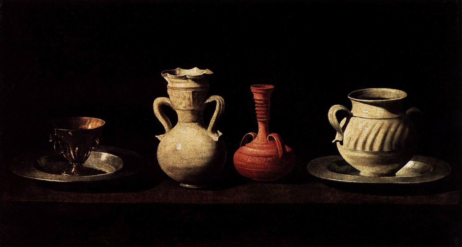 Francisco de Zurbaran. Still life with four vessels