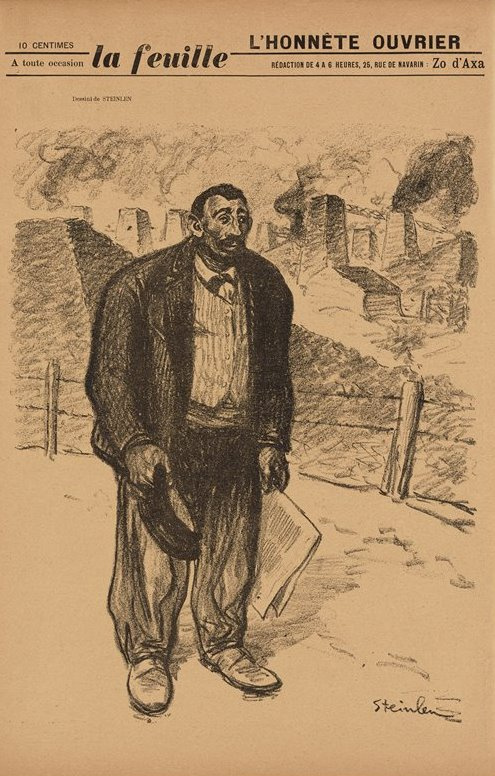 Theophile-Alexander Steinlen. Honest hard worker. Cover for the magazine "life"
