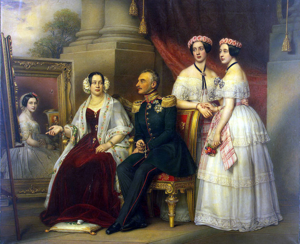 Josef Karl Styler. Group portrait of the family of Joseph Duke of Saxe-Oldenburgskogo