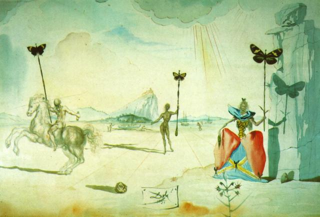 Salvador Dali. Landscape with Cavalier and Galai