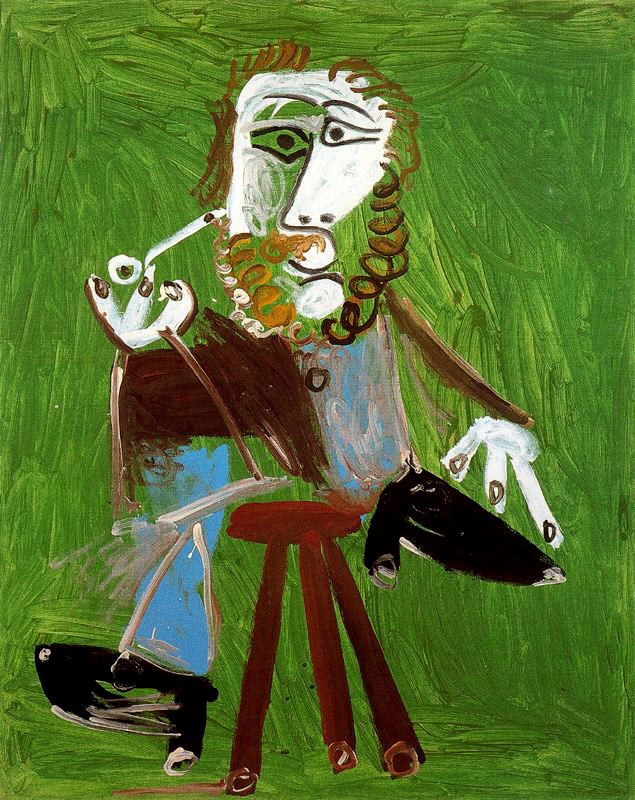 Pablo Picasso. Seated man with a pipe