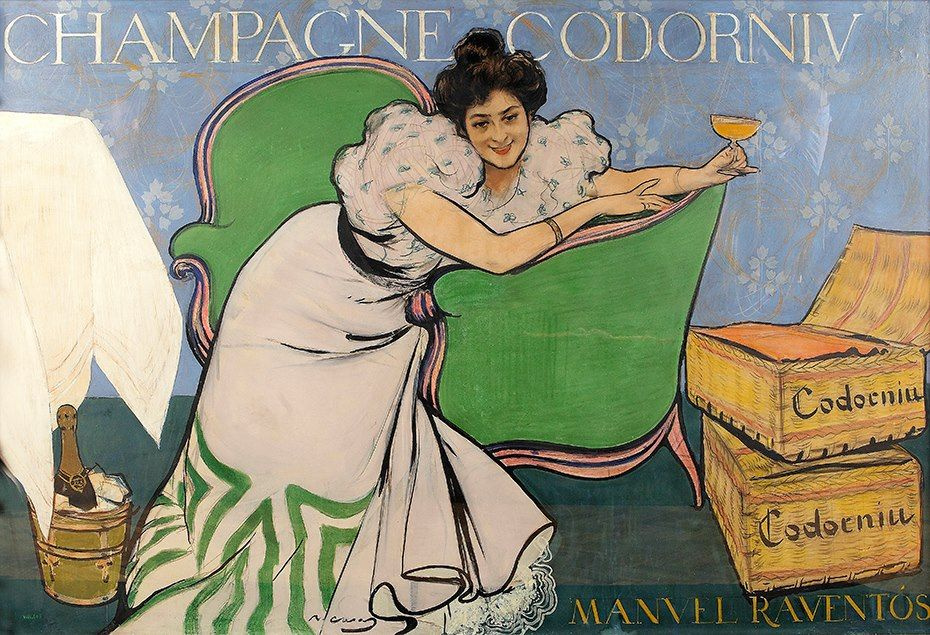 Ramon Casas i Carbó. Lola Plamy. Codorniu Champagne Advertising