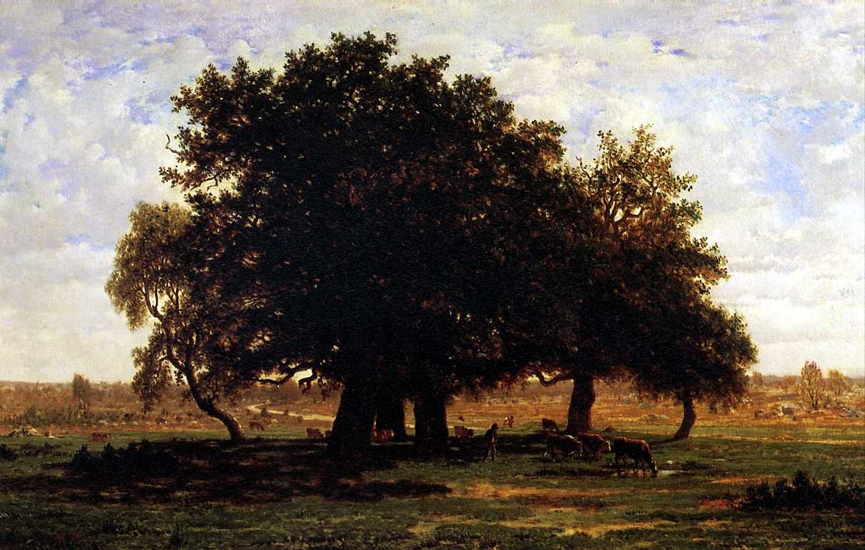 Theodore Rousseau. Group of oaks in the forest of Fontainebleau