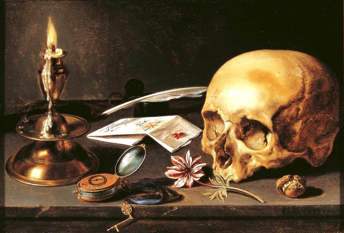 Pieter Claesz. Vanitas. Still life with skull and candle