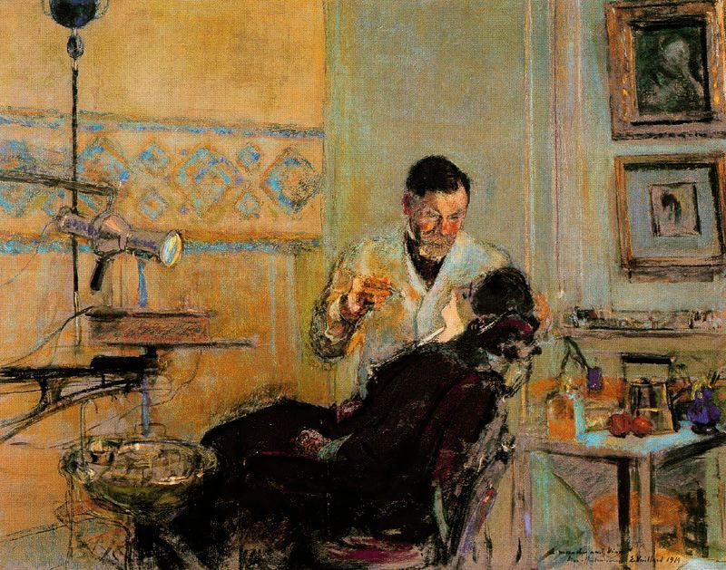 Jean Edouard Vuillard. Dr. Georges VIO in his office with the patient Annette Roussel