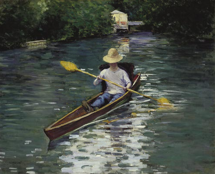 Gustave Caillebotte. Canoeing on the river yer