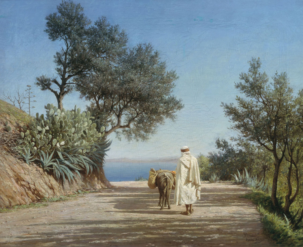 Alexander Pavlovich Bryullov. Road to the sea. Algeria. 1883 Study.