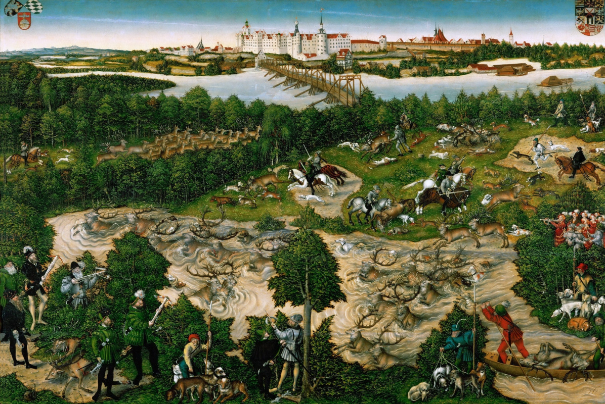 Lucas Cranach the Younger. Deer hunt of the elector Johann Friedrich. 1544