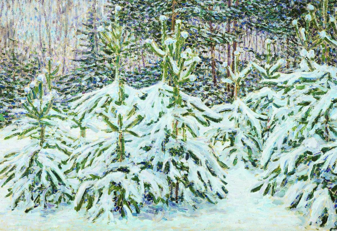 Nikolay Vasilyevich Mescherin. Pines under the snow