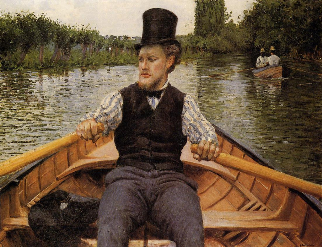Gustave Caillebotte. 高顶帽的划船者