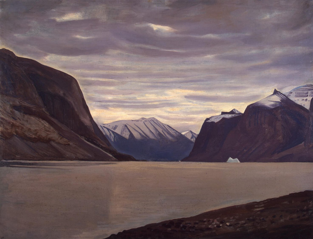 Rockwell Kent. Cloudy day. Fjord in Northern Greenland