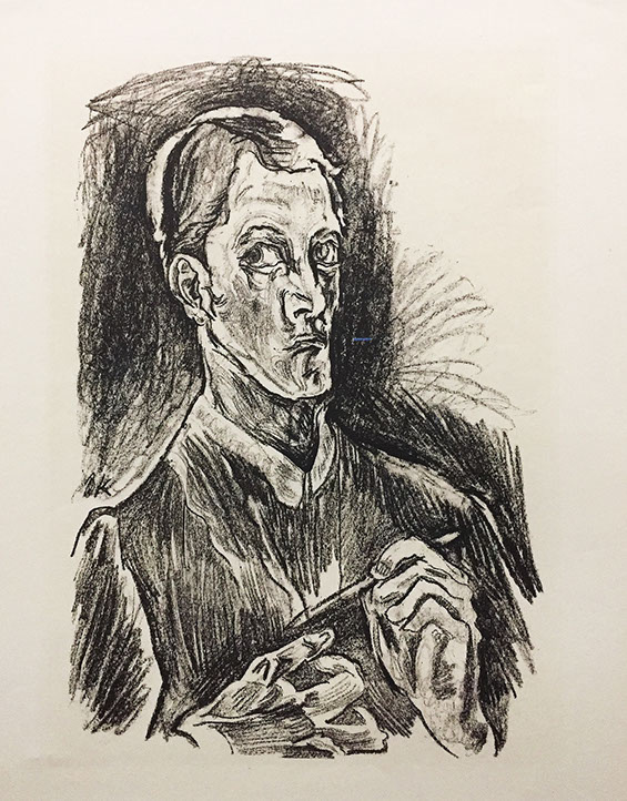 Oskar Kokoschka. Self-Portrait (plate 1) from "O Eternity - Thou Word of Thunder" (Bach Cantata)