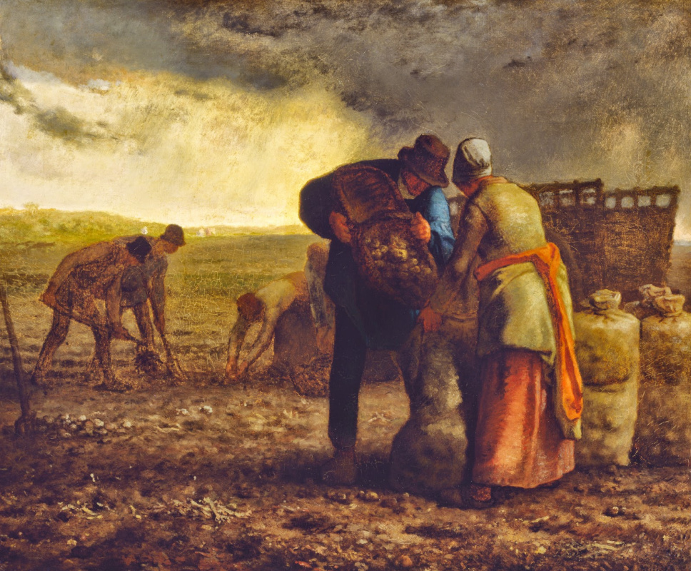 Jean-François Millet. 马铃薯收获