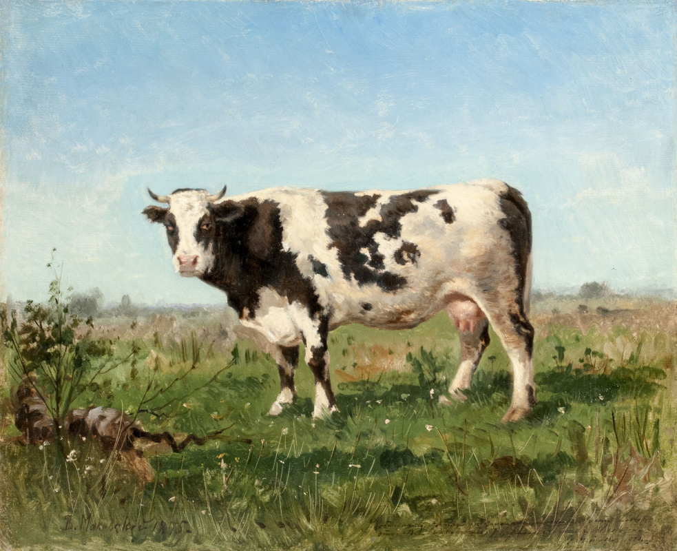 Vladimir Egorovich Makovsky. Cow in the meadow
