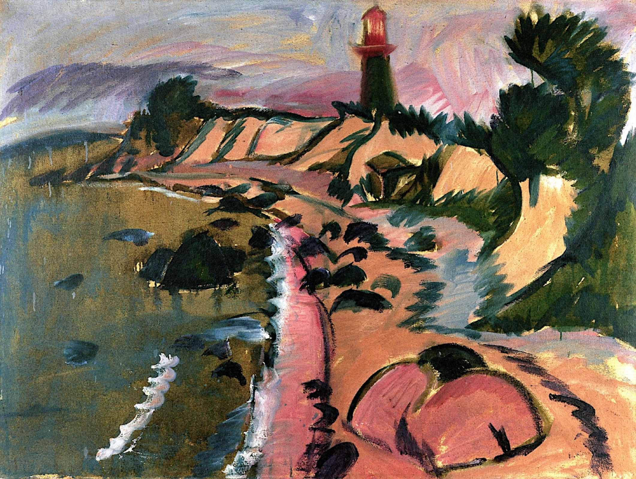 Ernst Ludwig Kirchner Die Küste der Insel Fehmarn mit einem 