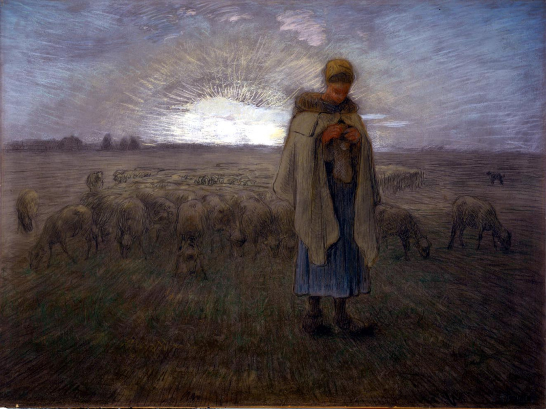 Jean-François Millet. Shepherdess