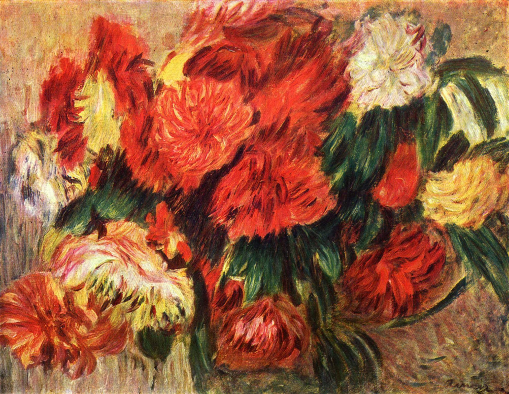 Pierre-Auguste Renoir. Still life with chrysanthemums