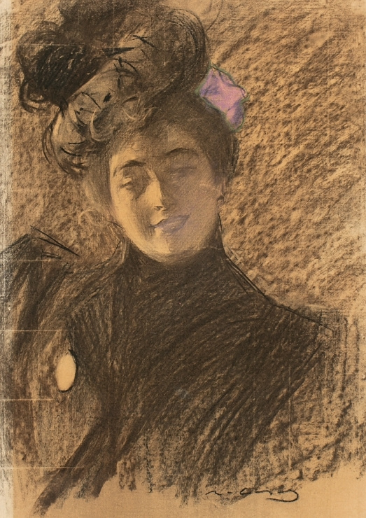 Ramon Casas i Carbó. Portrait of smiling woman