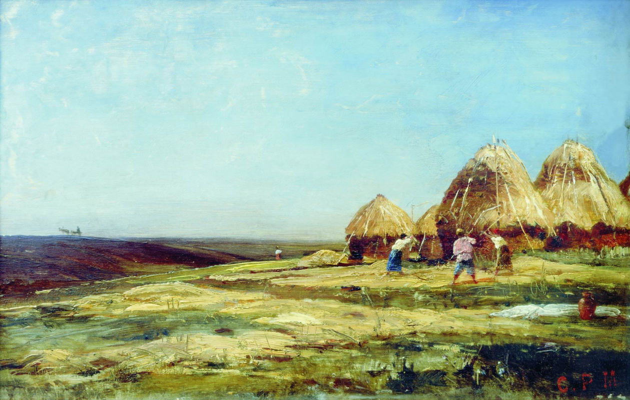 Alexey Petrovich Bogolyubov. Ablyazovo. Threshing