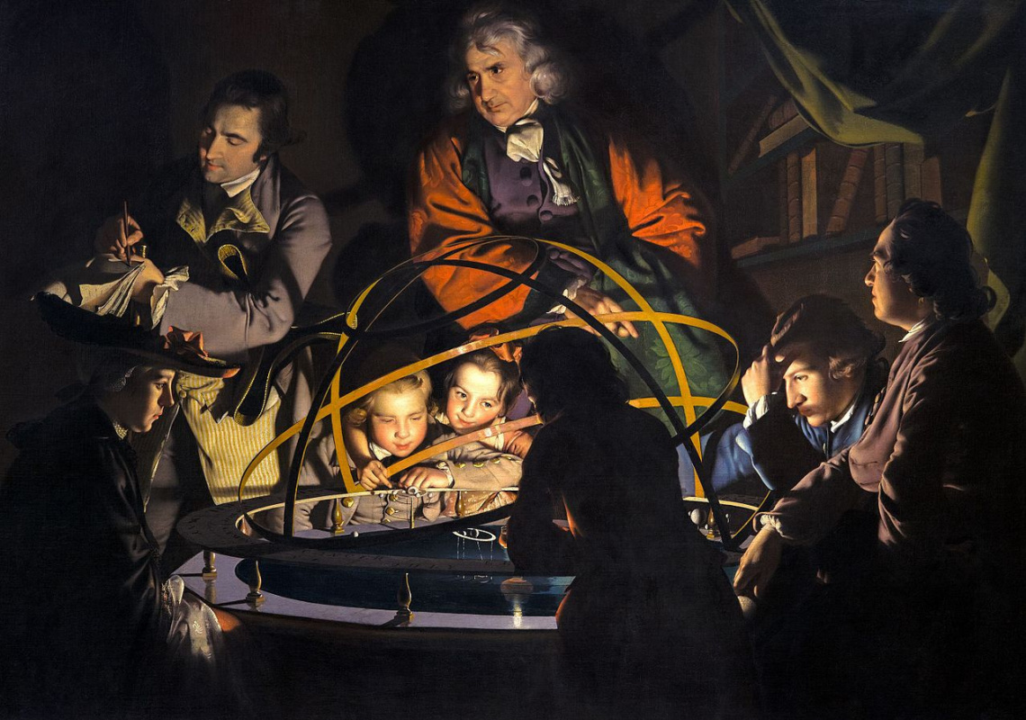 Joseph Wright. Philosopher explaining the model of the solar system, approx. 1766