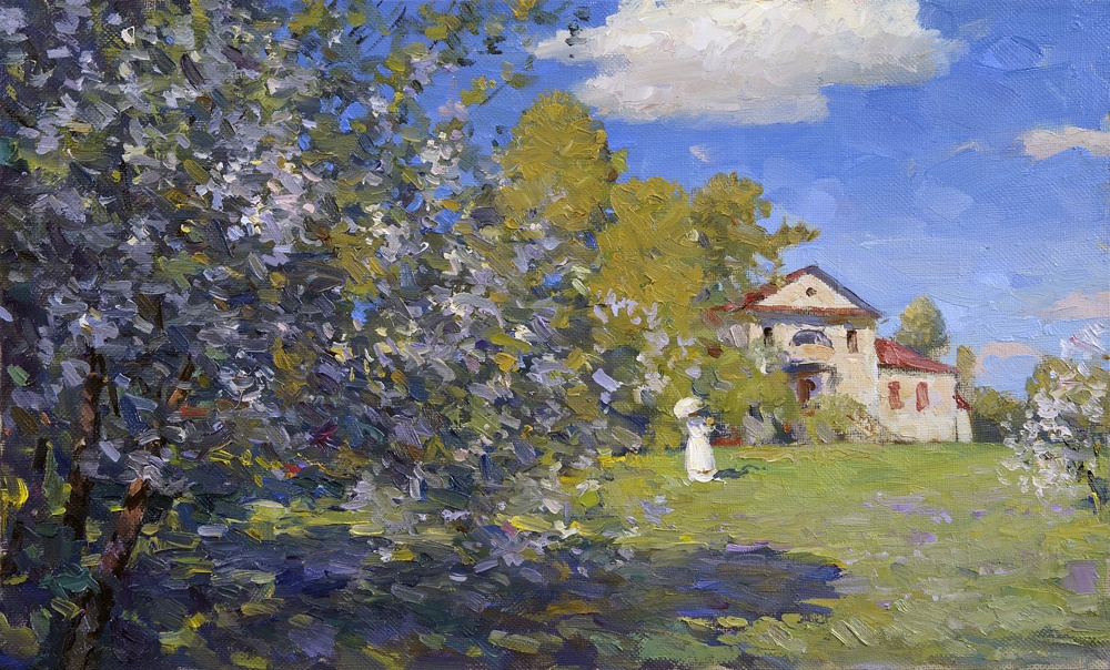 Alexander Shevelyov. Spring etude.Kamenka.Oil on canvas 35 # 57,5 cm 2012
