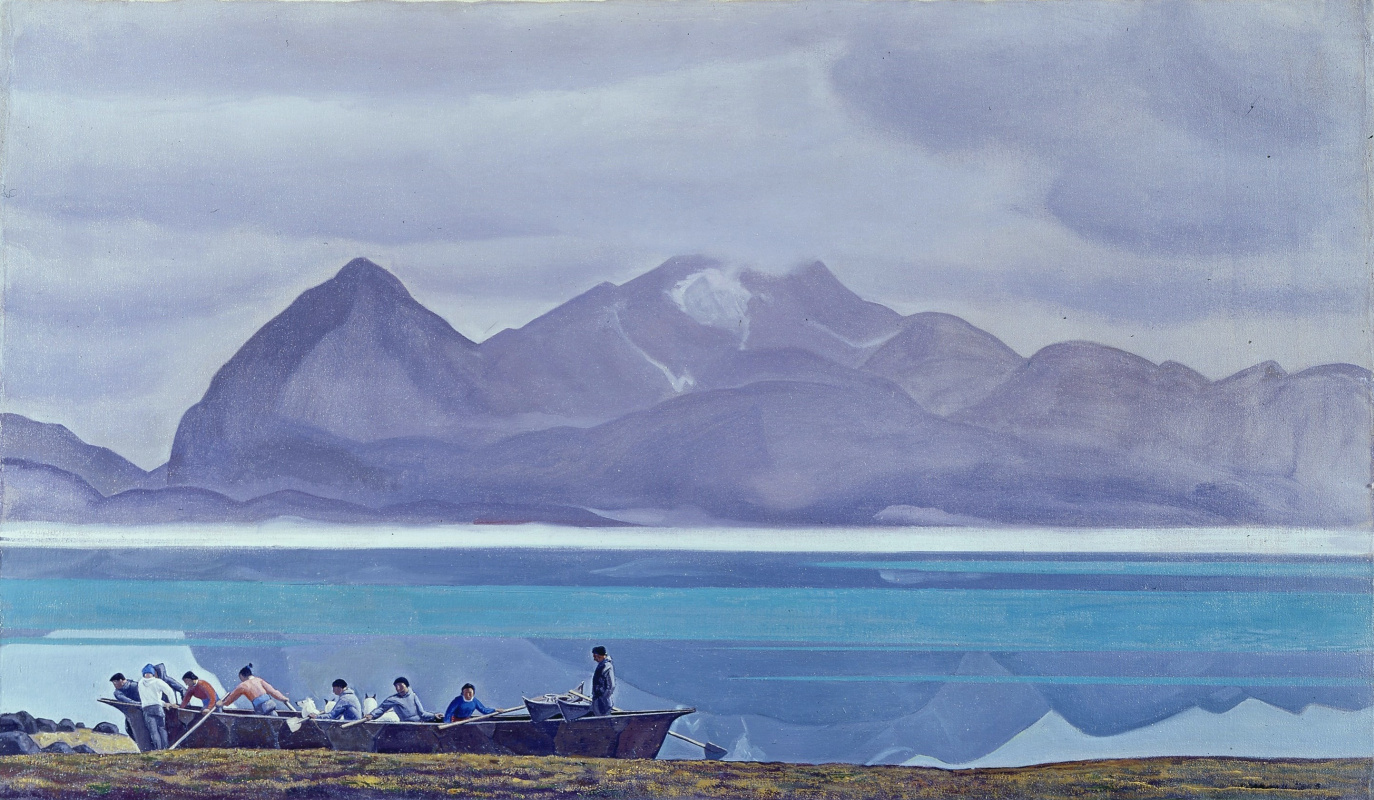 Rockwell Kent. Greenland. People, dogs and mountains