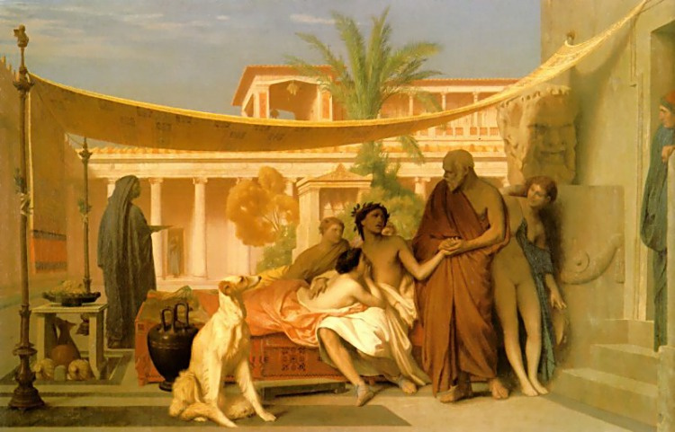 Jean-Leon Jerome. Socrates seeking Alcibiades