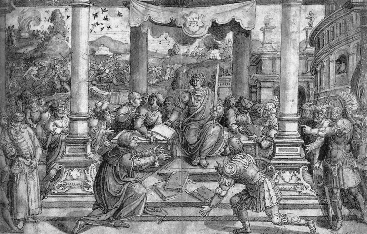 Bernart Van Orley. Romulus gives laws to the Roman people