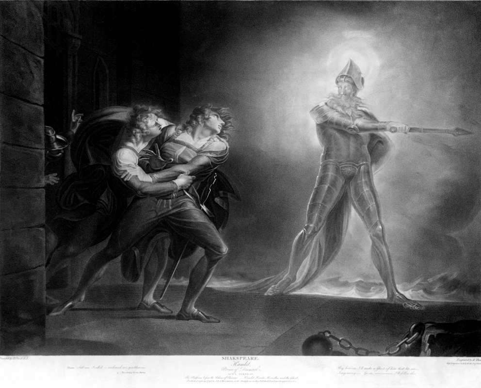 Johann Heinrich Fuseli. Hamlet and the ghost of his father